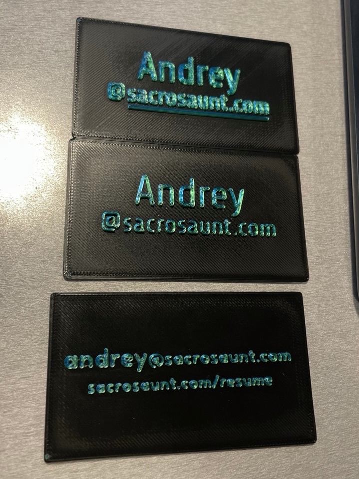 3D printed business card